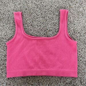 Ambiance Hot Pink Ribbed Tank Top